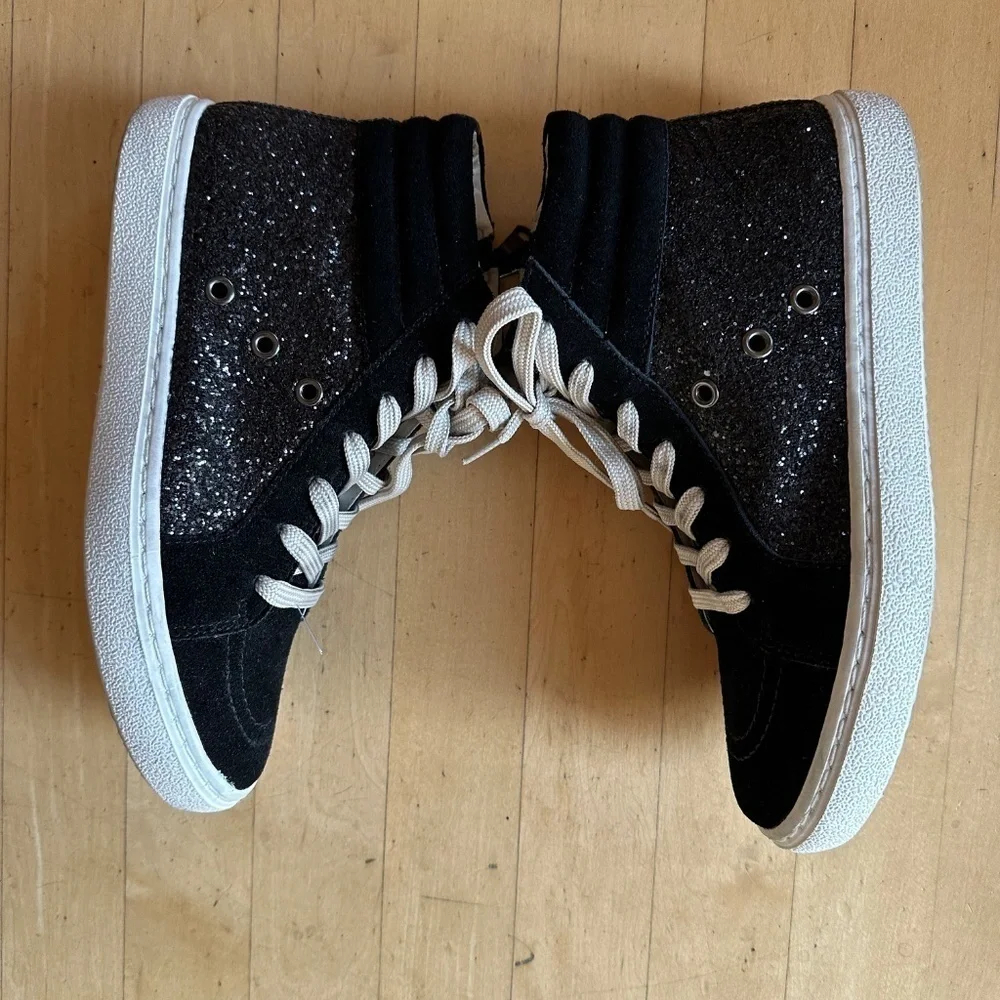 Steve Madden Serena Black sequin Hi top sneaker, 8. CB2164 - Picture 4 of 9